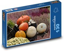 Pumpkins - autumn plants, garden Puzzle 130 pieces - 28.7 x 20 cm 