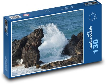 Plaża - fala, morze - Puzzle 130 elementów, rozmiar 28,7x20 cm