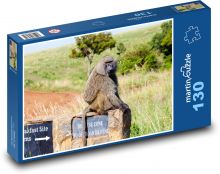 Małpa - sawanna, Kenia Puzzle 130 elementów - 28,7x20 cm