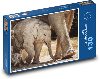 Slon - slon, domáce zviera - Puzzle 130 dielikov, rozmer 28,7x20 cm 