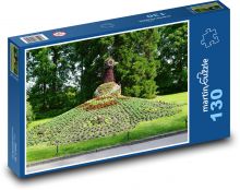 Páv - pták, květiny Puzzle 130 dílků - 28,7 x 20 cm