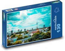Berlin - Německo, televizní věž Puzzle 130 dílků - 28,7 x 20 cm