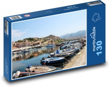 Molivos - přístav, Řecko Puzzle 130 dílků - 28,7 x 20 cm