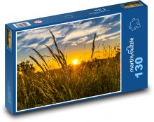 Pšenice na poli - západ slunce Puzzle 130 dílků - 28,7 x 20 cm