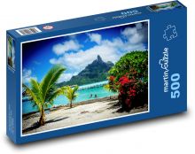 Pláž - palmy Puzzle 500 dílků - 46 x 30 cm
