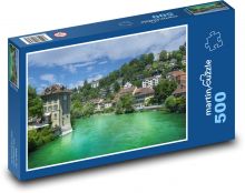 Řeka v Bernu - Švýcarsko Puzzle 500 - 46x30 cm