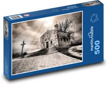 Kostel, kříž Puzzle 500 - 46x30 cm