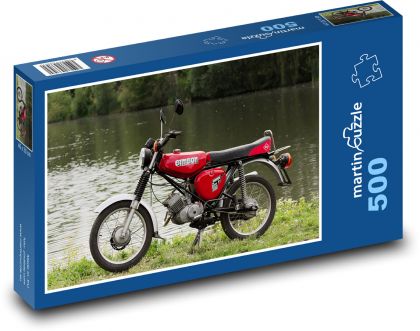 Motocykl - czerwony Simson S51 - Puzzle 500 elementów, rozmiar 46x30 cm