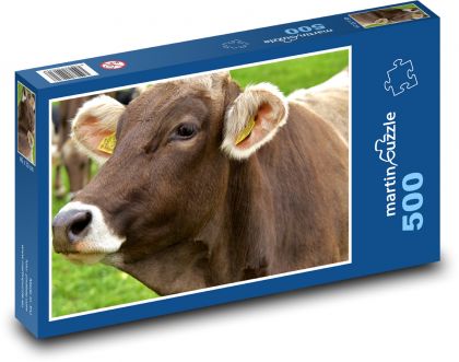 Kráva - farma, zvíře - Puzzle 500 dílků, rozměr 46x30 cm