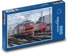 Locomotive - railway station, railway Puzzle of 500 pieces - 46 x 30 cm 