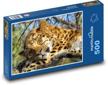 Leopard - mačka, dravec Puzzle 500 dielikov - 46 x 30 cm 