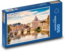 Vatikán - Katedrála, řeka Puzzle 500 dílků - 46 x 30 cm