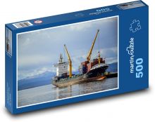 Přístav - jeřáb, loď Puzzle 500 - 46x30 cm