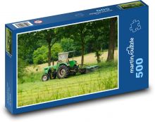 Traktor - tráva, zemědělství Puzzle 500 dílků - 46 x 30 cm