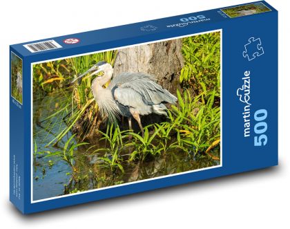 Volavka veľká - vodný vták, zviera - Puzzle 500 dielikov, rozmer 46x30 cm 