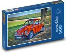 Červené auto u cesty Puzzle 500 dílků - 46 x 30 cm