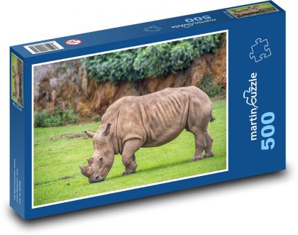 Nosorožec - divoký savec, zvíře - Puzzle 500 dílků, rozměr 46x30 cm