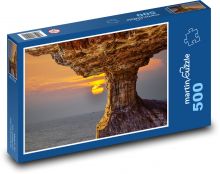 Východ slunce nad mořem - skály, oceán Puzzle 500 dílků - 46 x 30 cm