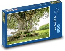 Starý strom - lavička, kmeň Puzzle 500 dielikov - 46 x 30 cm 