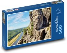 Pískovcové skály - Labe, Německo Puzzle 500 dílků - 46 x 30 cm