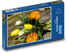 Wiosenne kwiaty - tulipany, bukiety Puzzle 500 elementów - 46x30 cm