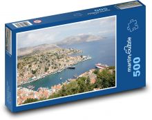 Greece - island, port Puzzle of 500 pieces - 46 x 30 cm 