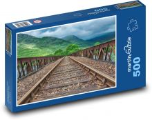 Koľaj - koľajnice, vlak Puzzle 500 dielikov - 46 x 30 cm 