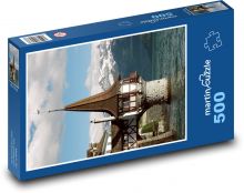 Oberhofen - zámek, Švýcarsko Puzzle 500 dílků - 46 x 30 cm