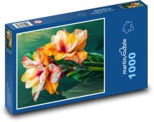 Amarylis - oranžový, květina Puzzle 1000 dílků - 60 x 46 cm