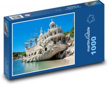 Dům - loď, skála Puzzle 1000 dílků - 60 x 46 cm