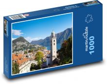 Lugano - Švýcarsko Puzzle 1000 dílků - 60 x 46 cm