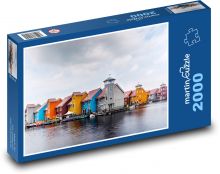Groningen - barevné domy, Nizozemí Puzzle 2000 dílků - 90 x 60 cm