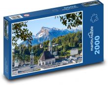 Město - hory, příroda Puzzle 2000 - 90x60 cm