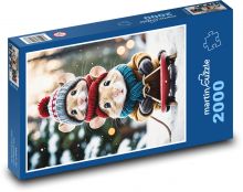 Myši na saních Puzzle 2000 dílků - 90 x 60 cm