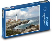 Maják - pobřeží Anglie Puzzle 2000 dílků - 90 x 60 cm