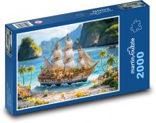 Plachetnice na moři Puzzle 2000 dílků - 90 x 60 cm