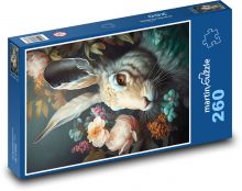 Králík v květinách Puzzle 260 dílků - 41 x 28,7 cm