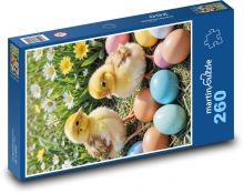 Kuřata s velikonočními vajíčky Puzzle 260 - 41x28,7 cm