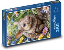 Pásovec, květiny Puzzle 260 - 41x28,7 cm