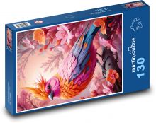 Růžový pták Puzzle 130 dílků - 28,7 x 20 cm