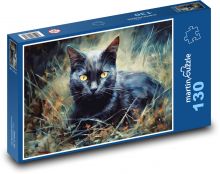 Černá kočka Puzzle 130 dílků - 28,7 x 20 cm