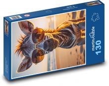 Zebra v brýlích Puzzle 130 dílků - 28,7 x 20 cm