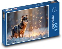 Pes ve sněhu Puzzle 130 - 28,7x20 cm