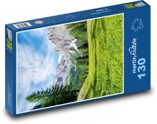 Alpy - květinová louka Puzzle 130 - 28,7x20 cm