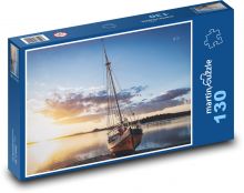 Plachetnice - západ slunce Puzzle 130 dílků - 28,7 x 20 cm