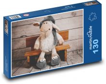 Plyšová hračka - ovce Puzzle 130 dílků - 28,7 x 20 cm