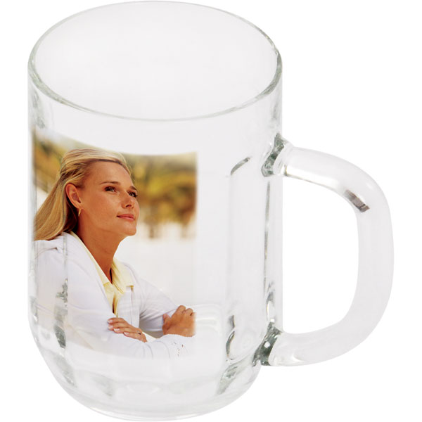 Glass beer mug - 1x print for a right-hander, a gift idea from a photo for men
