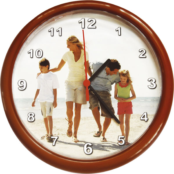 Circle clocks - brown, an original gift with personal printing for employees
