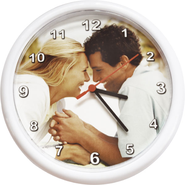 Circle clocks - white, a great birthday gift from digital photos for parents