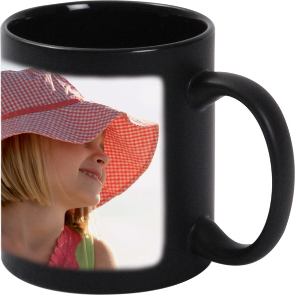 Black mug - 1x print for a right-hander, gift from a photo for your friend